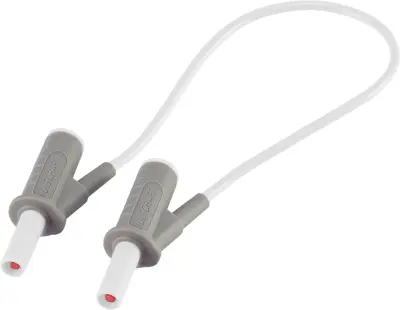 VOLTCRAFT MSB-501 varnostni merilni kabel lamelni vtič 4 mm lamelni vtič 4 mm 25.00 cm bela 1 kos
