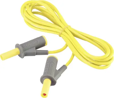 Visokofleksibilni varnostni merilni kabel [lamelni vtič 4 mm - lamelni vtič 4 mm] 2 m rumene barve MSB-501 10 A