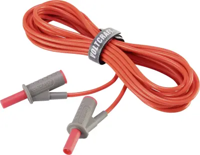 Visokofleksibilni varnostni merilni kabel [lamelni vtič 4 mm - lamelni vtič 4 mm] 5 m rdeče barve MSB-501 10 A