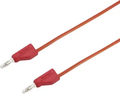 Merilni kabel [vtikač 4 mm - vtikač 4 mm] 0.5 m rdeče barve VOLTCRAFT MSB-300 zložljiv drug v drugega