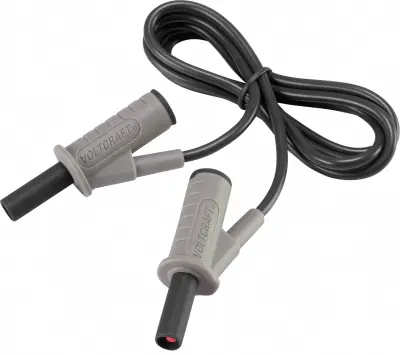Visokofleksibilni varnostni merilni kabel [lamelni vtič 4 mm - lamelni vtič 4 mm] 1 m črne barve MSB-501 10 A