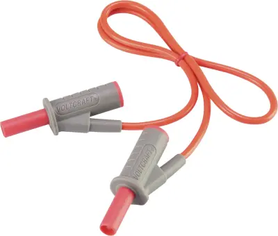 Visokofleksibilni varnostni merilni kabel [lamelni vtič 4 mm - lamelni vtič 4 mm] 0.5 m rdeče barve MSB-501 10 A