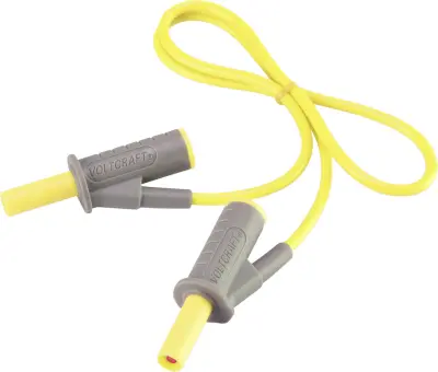 Visokofleksibilni varnostni merilni kabel [lamelni vtič 4 mm - lamelni vtič 4 mm] 0.5 m rumene barve MSB-501 10 A