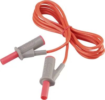Visokofleksibilni varnostni merilni kabel [lamelni vtič 4 mm - lamelni vtič 4 mm] 1.5 m rdeče barve MSB-501 10 A