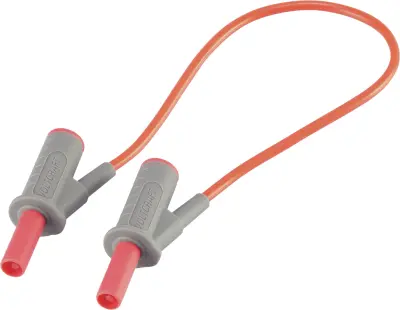 Visokofleksibilni varnostni merilni kabel [lamelni vtič 4 mm - lamelni vtič 4 mm] 0.25 m rdeče barve MSB-501 10 A