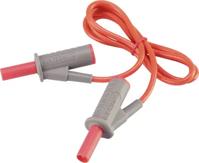 Visokofleksibilni varnostni merilni kabel [lamelni vtič 4 mm - lamelni vtič 4 mm] 0.75 m rdeče barve MSB-501 10 A