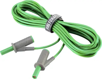 Visokofleksibilni varnostni merilni kabel [lamelni vtič 4 mm - lamelni vtič 4 mm] 5 m zelene barve MSB-501 10 A