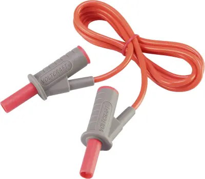 Visokofleksibilni varnostni merilni kabel [lamelni vtič 4 mm - lamelni vtič 4 mm] 1 m rdeče barve MSB-501 10 A