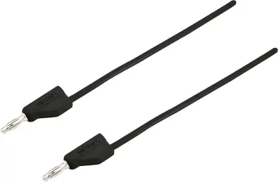 Merilni kabel [vtikač 4 mm - vtikač 4 mm] 1 m črne barve VOLTCRAFT MSB-300 zložljiv drug v drugega