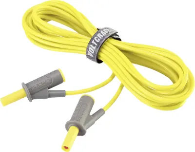 Visokofleksibilni varnostni merilni kabel [lamelni vtič 4 mm - lamelni vtič 4 mm] 5 m rumene barve MSB-501 10 A