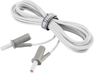 VOLTCRAFT MSB-501 varnostni merilni kabel lamelni vtič 4 mm lamelni vtič 4 mm 5.00 m bela 1 kos