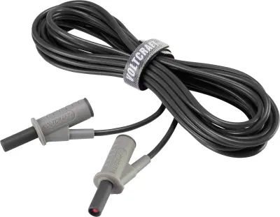 Visokofleksibilni varnostni merilni kabel [lamelni vtič 4 mm - lamelni vtič 4 mm] 5 m črne barve MSB-501 10 A