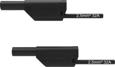 Schützinger VSFK 8700 / 2.5 / 50 / SW varnostni merilni kabel 4 mm moški konektor 4 mm moški konektor 50.00 cm črna 1 kos