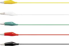 VOLTCRAFT KS-630/0.1 merilni kabel\, komplet [krokodil sponka - krokodil sponka] 0.63 m črna\, rdeča\, rumena\, zelena\, bela 1 set