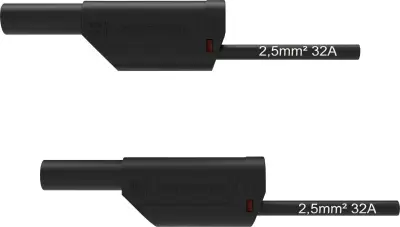 Schützinger VSFK 8500 / 2.5 / 50 / SW varnostni merilni kabel 4 mm moški konektor 4 mm moški konektor 50.00 cm črna 1 kos