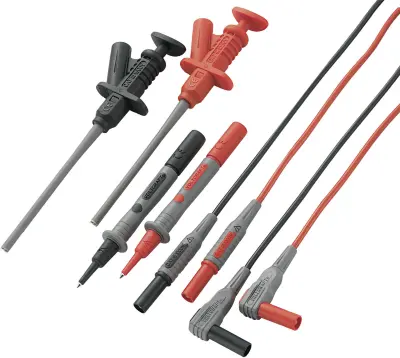 VOLTCRAFT MS-6 varnostni merilni kabel\, komplet lamelni vtič 4 mm testna špica 1.20 m črna\, rdeča 1 set