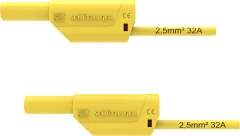 Schützinger VSFK 8500 / 2.5 / 50 / GE varnostni merilni kabel [4 mm moški konektor - 4 mm moški konektor] 50.00 cm rumena 1 kos