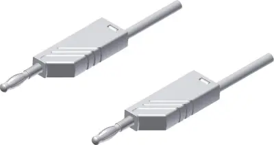 4mm PVC-test lead\, on both sides stackable plugs\, 2\,5mm²\, 200 cm Merilni kabel 2m bela\, SKS Hirschmann MLN 200/2\,5 934066107