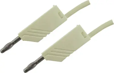 4mm PVC-test lead\, on both sides stackable plugs\, 2\,5mm²\, 100 cm Merilni kabel 1m bela\, SKS Hirschmann MLN 100/2\,5 934063107