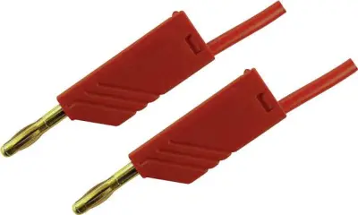 4mm PVC-test lead\, on both sides stackable plugs - Au\, 2\,5mm²\, 200 cm Merilni kabel 2m rdeča\, SKS Hirschmann MLN 200/2\,5 934066701