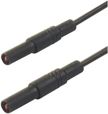 4 mm safety test lead\, silicone\, 2x plugs straight\, 100 cm