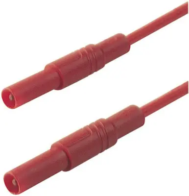 4 mm safety test lead\, silicone\, 2x plugs straight\, 200 cm