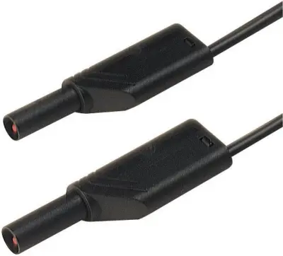 4 mm safety test lead\, silicone\, 2x stackabler plugs\, 100 cm