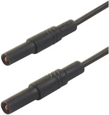 4 mm safety test lead\, 2x straight plugs\, 1 mm²\, 200 cm