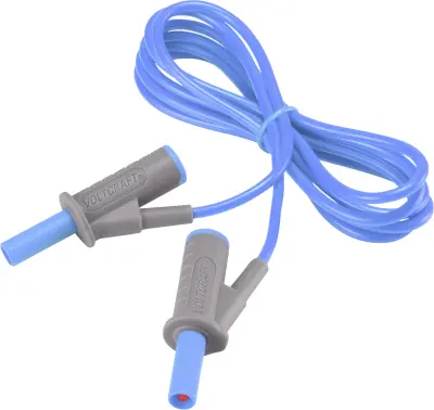 Visokofleksibilni varnostni merilni kabel [lamelni vtič 4 mm - lamelni vtič 4 mm] 1.5 m modre barve MSB-501 10 A