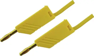 4mm PVC-test lead\, on both sides stackable plugs - Au\, 2\,5mm²\, 50 cm Merilni kabel 0\,5m rumena\, SKS Hirschmann MLN 50/2\,5 934061703