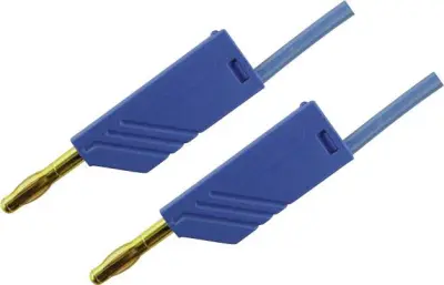 4mm PVC-test lead\, on both sides stackable plugs - Au\, 2\,5mm²\, 150 cm