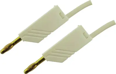 4mm PVC-test lead\, on both sides stackable plugs - Au\, 2\,5mm²\, 100 cm Merilni kabel 1m bela\, SKS Hirschmann MLN 100/2\,5 934063707
