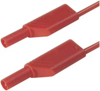 4 mm safety test lead\, 2x stackable plugs\, 2\,5 mm²\, 100 cm