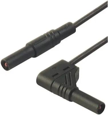 4 mm safety test lead\, plugs straight/angled\, 1 mm²\, 200 cm