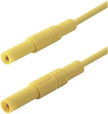 4 mm safety test lead\, silicone\, 2x plugs straight\, 100 cm