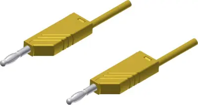 4mm PVC-test lead\, on both sides stackable plugs\, 2\,5mm²\, 200 cm Merilni kabel 2m rumena\, SKS Hirschmann MLN 200/2\,5 934066103