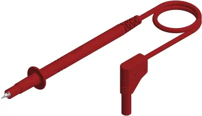 4 mm safety test lead\, test probe/angled plug\, 100 cm