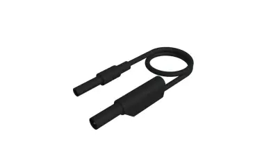 SKS Hirschmann MAL S WS-B 200/2\,5  sw varnostni merilni kabel 4 mm varnostna vtičnica 4 mm varnostni vtič\, z možnostjo zlaganja 200 cm črna 1 kos