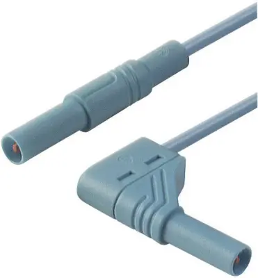 4 mm safety test lead\, plugs straight/angled\, 1 mm²\, 200 cm