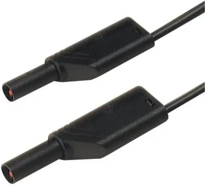 4 mm safety test lead\, silicone\, 2x stackabler plugs\, 50 cm
