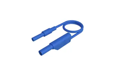 SKS Hirschmann MAL S WS-B 25/2\,5  bl varnostni merilni kabel 4 mm varnostna vtičnica 4 mm varnostni vtič\, z možnostjo zlaganja 25 cm modra 1 kos