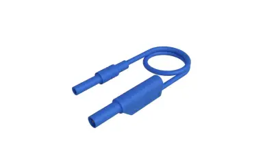 SKS Hirschmann MAL S WS-B 100/2\,5  bl varnostni merilni kabel 4 mm varnostna vtičnica 4 mm varnostni vtič\, z možnostjo zlaganja 100 cm modra 1 kos