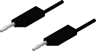 4mm PVC-test lead\, on both sides stackable plugs\, 2\,5mm²\, 200 cm Merilni kabel 2m črna\, SKS Hirschmann MLN 200/2\,5 934066100