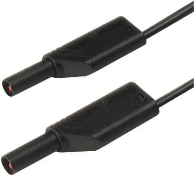 4 mm safety test lead\, 2x stackable plugs\, 2\,5 mm²\, 50 cm