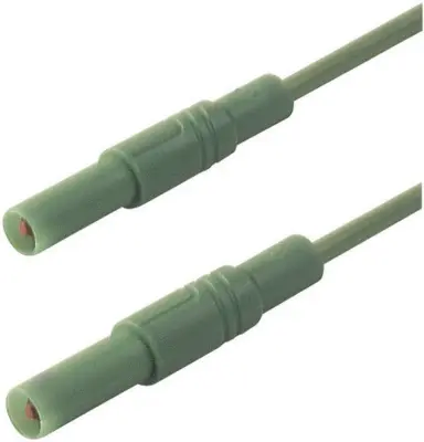 4 mm safety test lead\, silicone\, 2x plugs straight\, 100 cm
