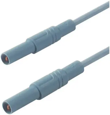 4 mm safety test lead\, silicone\, 2x plugs straight\, 200 cm