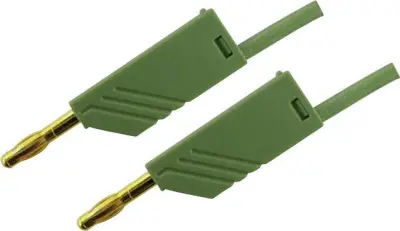 4mm PVC-test lead\, on both sides stackable plugs - Au\, 2\,5mm²\, 200 cm Merilni kabel 2m zelena\, SKS Hirschmann MLN 200/2\,5 934066704
