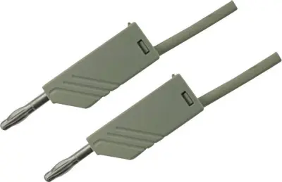 4mm PVC-test lead\, on both sides stackable plugs\, 2\,5mm²\, 50 cm Merilni kabel 0\,5m siva\, SKS Hirschmann MLN 50/2\,5 934061106