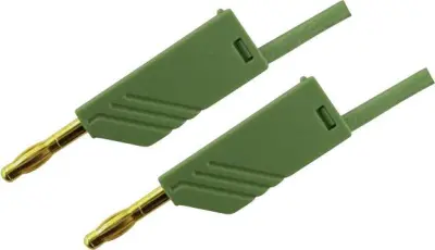 4mm PVC-test lead\, on both sides stackable plugs - Au\, 2\,5mm²\, 150 cm