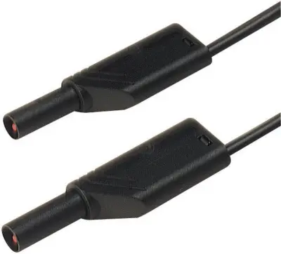 4 mm safety test lead\, 2x stackable plugs\, 1 mm²\, 100 cm